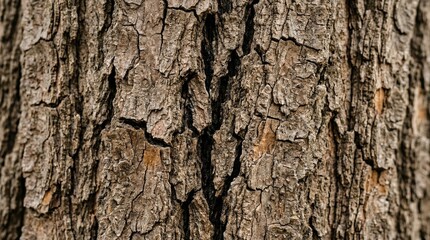 Fototapeta premium A close-up view of a tree's rough textured bark