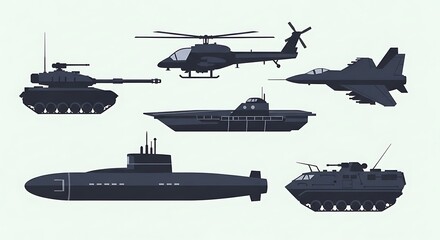 Fototapeta premium Military vehicles illustration