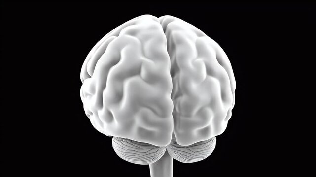 Three Dimensional Brain Anatomy Close Up Showcasing Cortex Gyri.