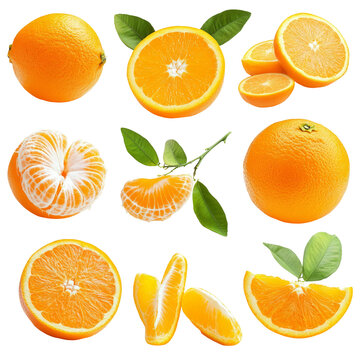 Fresh Oranges With Leaves. Vitamin C Source, Bright And Vibrant. Great For Healthy Lifestyle, Detox, And Juice Concepts.
