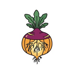 Obraz premium Illustration of a Turnip Root Vegetable.