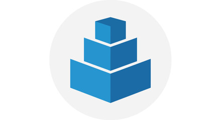 Obraz premium Blue 3D Cubes Stacked on Each Other.