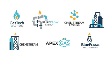 Collection of industrial and energy company logos.