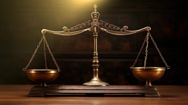 Golden Justice Scales Symbol Of Law