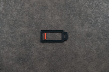 電池切れ間近なバッテリー1%の模型