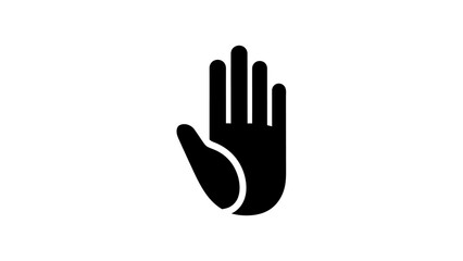 Obraz premium Stop Hand Icon Silhouette - Black and White Symbol