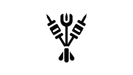 Obraz premium Grill skewer set icon for skewering and grilling food evenly over heat.