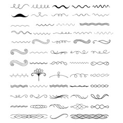 Fototapeta premium Hand Drawn Decorative Dividers and Flourishes Set