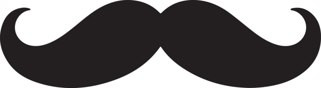 Black mustache vector shape icon