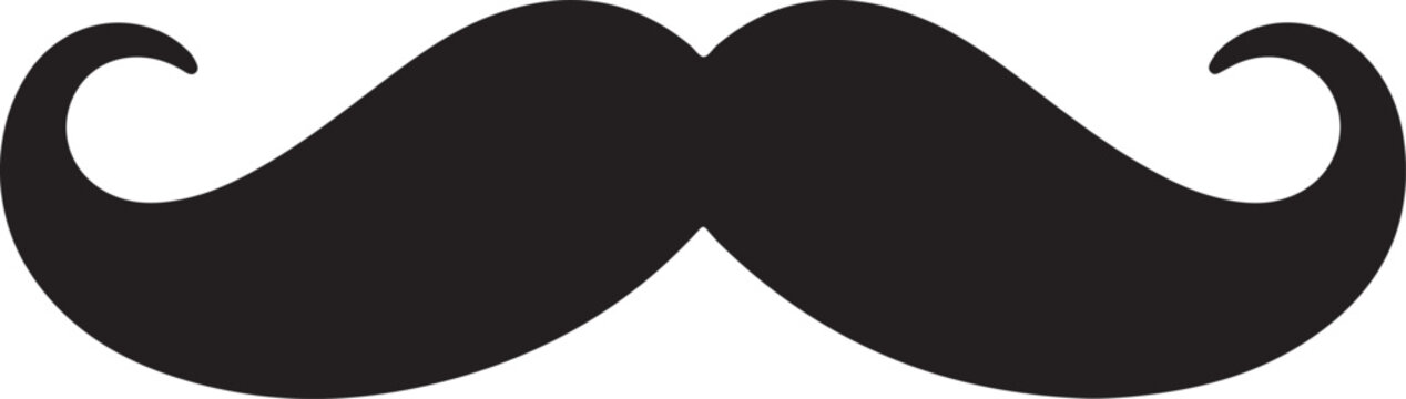 Black mustache vector shape icon