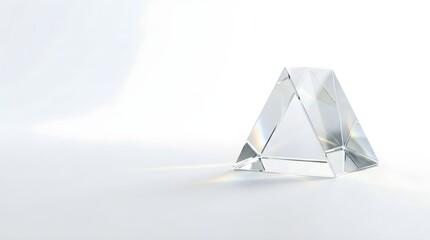 Catalyst Prism Glass Reflecting Light Spectrum Analytics Refraction Quality Transformation Space Minimalist White Background
