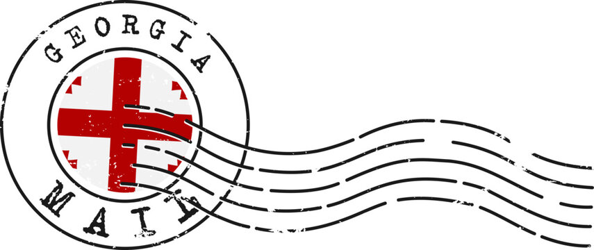Georgia Flag Grunge Stamp