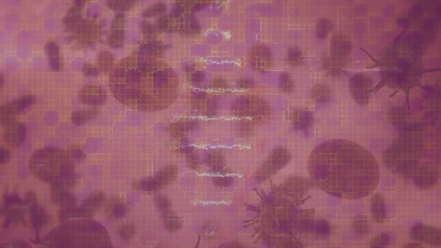 Animation of dna strand over falling cells