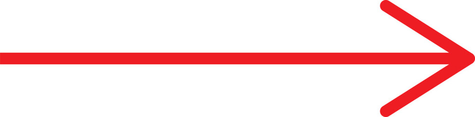 Obraz premium long red arrow pointing to the right, isolated on white background EPS10