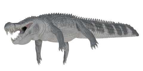 Naklejka premium 3D rendering of a saltwater crocodile.