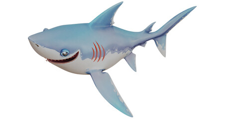 Naklejka premium Smiling cartoon shark with a friendly expression