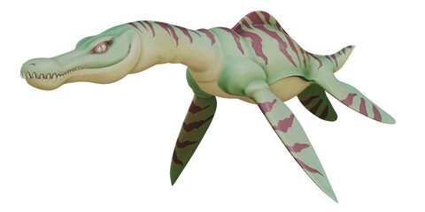 Colorful prehistoric marine reptile illustration © Ilie