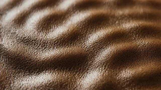 Drone Flying Through Coffee Foam Landscape