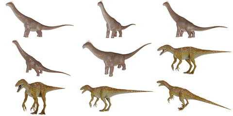 Digital render of various dinosaur species © Ilie