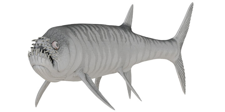 3D illustration of a prehistoric armored fish