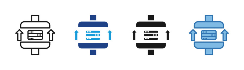 Obraz premium Server Infrastructure icon set multiple style collection