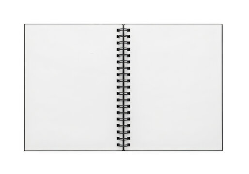 A close-up view of a spiral binding on the side of a document isolated on transparent background