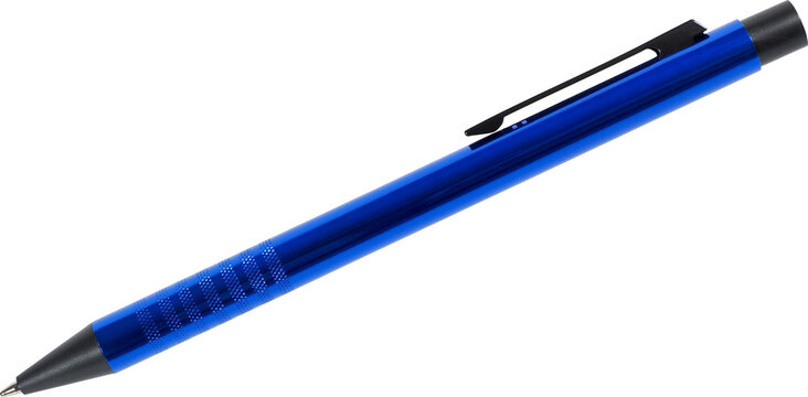 Blue ballpen isolated on white background