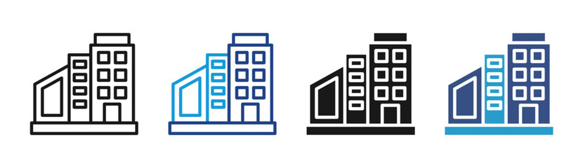 Business Estate icon set multiple style collection