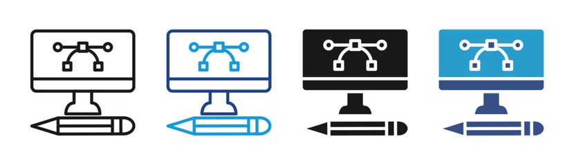 Fototapeta premium Business Planning icon set multiple style collection