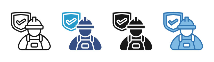 Obraz premium Worker Protection icon set multiple style collection