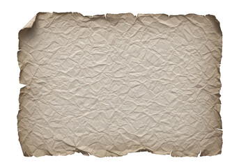 Fototapeta premium A vintage, weathered piece of parchment paper with a rough texture and aged appearance. isolated on transparent background