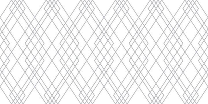 Subtle geometric line pattern. Vector linear seamless ornament with grid, thin lines, lattice. Abstract grey and white minimal outline background. Art deco texture. Repeated geo design for wallpapers