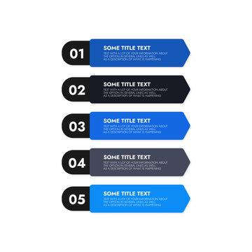 Modern Infographic Steps Template with Five Numbered Options for Business Presentations