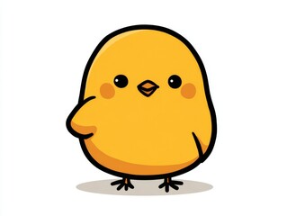 Adorable baby chick character kawaii style isolated on white background