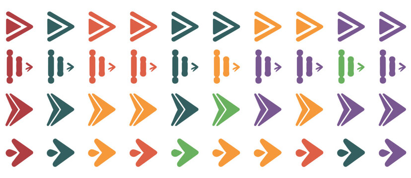 Colorful Arrows Set Vector Illustration for Bullet Points