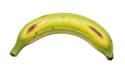 Isolated plantain with brown spots close up, raw cooking ingredient for delicious dish © Ivan