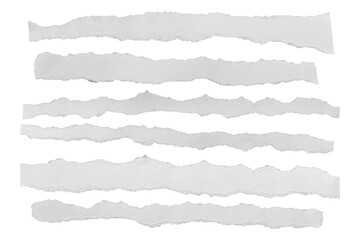 Naklejka premium Collection of torn paper strips isolated on transparent background PNG.