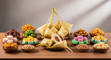 Assorted Indian Sweets and Snacks on Table.