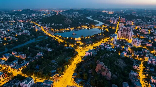 drone shot of ranchi city jharkhand india video