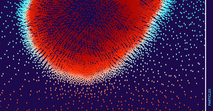 Background for medicine, science, technology or education. Array with dynamic particles. Abstract grid design. Vector illustration with dynamic effect.