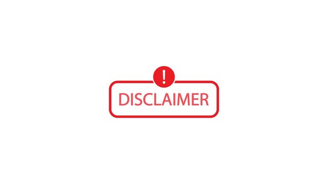 Disclaimer Warning Text Animation with Fade Effect on White Background