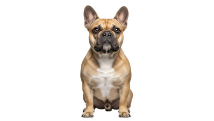 Isolated French Bulldog dog sitting looking forward with ears standing upright in studio shot © Ivan