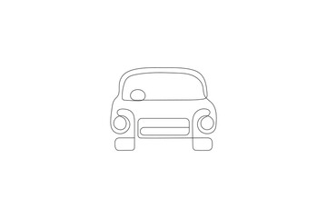 Car icon Continuous line art of a fast car silhouette vector illustration
