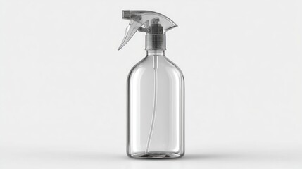 Transparent plastic spray bottle with a trigger sprayer