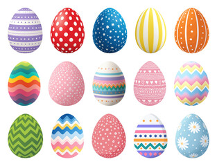 PNG Colorful decorative Easter eggs on transparent background