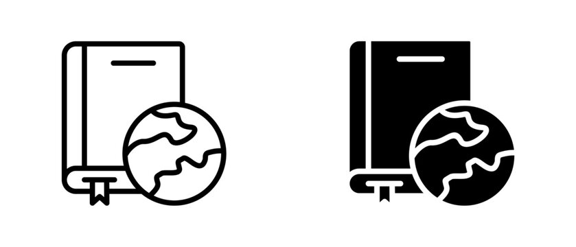 Book icon set with style outline and solid. vector simple elements for design and presentation.