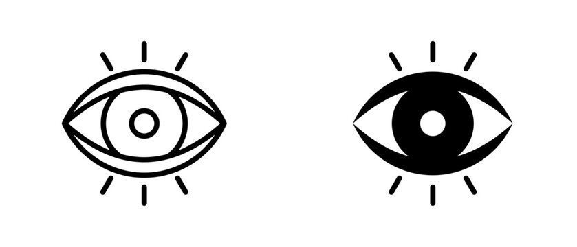 Eye icon set with style outline and solid. vector simple elements for design and presentation.