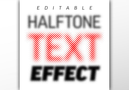 Editable Halftone Text Effect Graphic Design