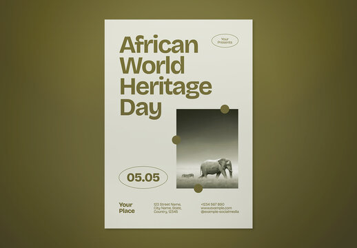 Beige & Green Utilitarian African World Heritage Day Flyer
