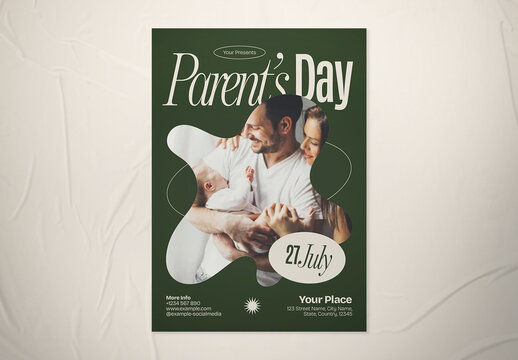 Green Beige Utilitarian Parents Day Flyer